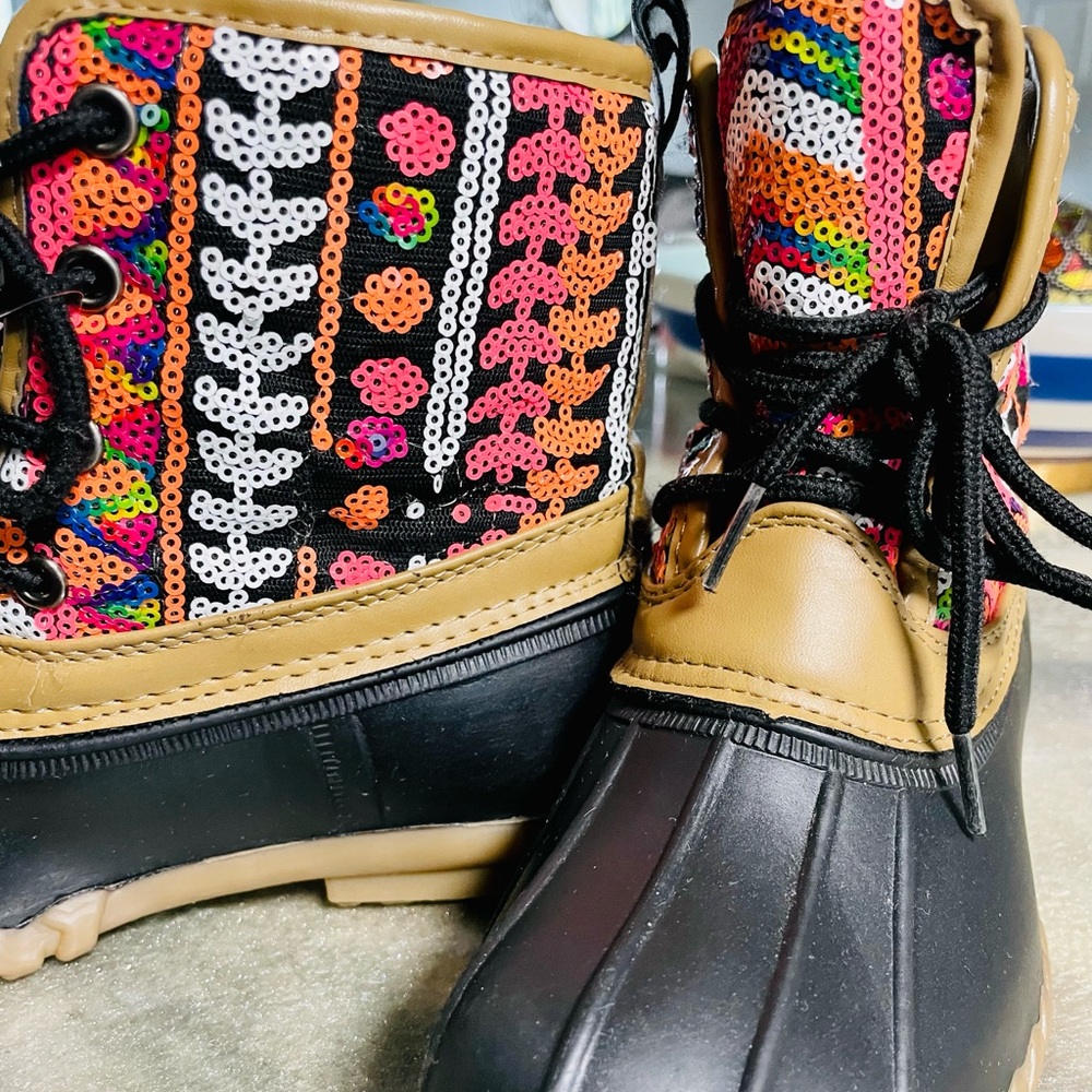 Olivia Miller Girl Flip Sequin Duck Boot